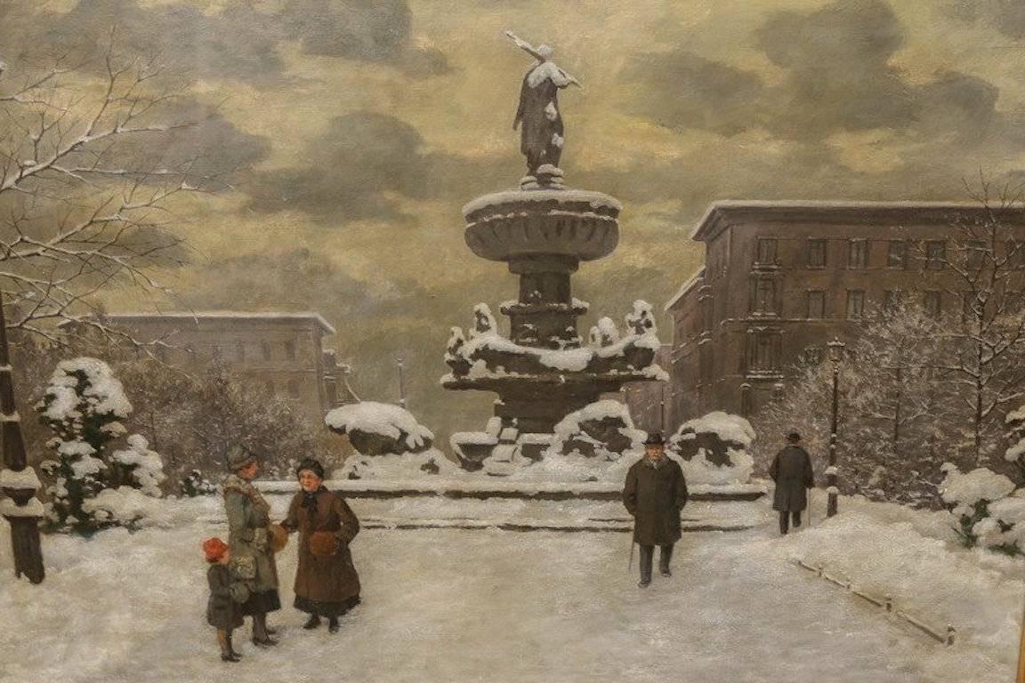 Winter in Berlin - Painting by Otto Dinger