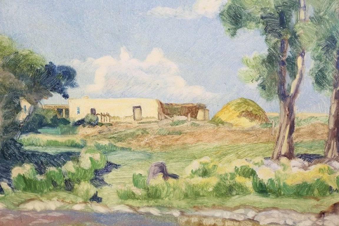 St. Wiesner - Beige Landscape Painting by John B. Orth