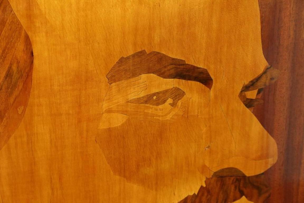 Inlaid wood portrait of Lenin 1