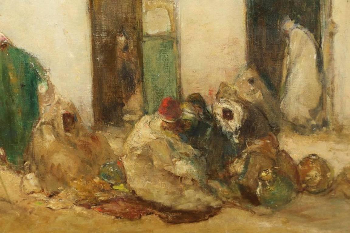 A Miscellaneous Market, Tangiers - Other Art Style Painting by Dudley Hardy