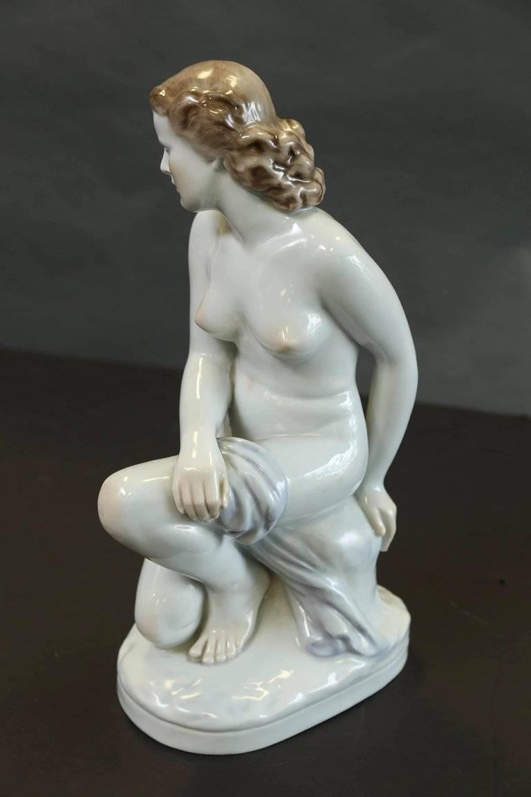 Herend Nude Sitting Female Figure        For Sale 1