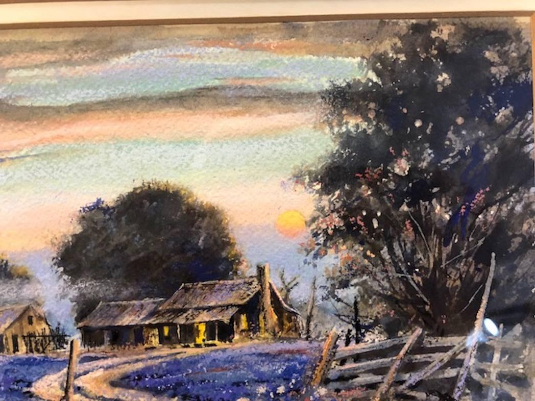 Bluebonnet Sunset - Other Art Style Painting by Harold Sims