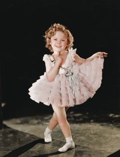 Vintage Shirley Temple Curtseying Colorized Fine Art Print