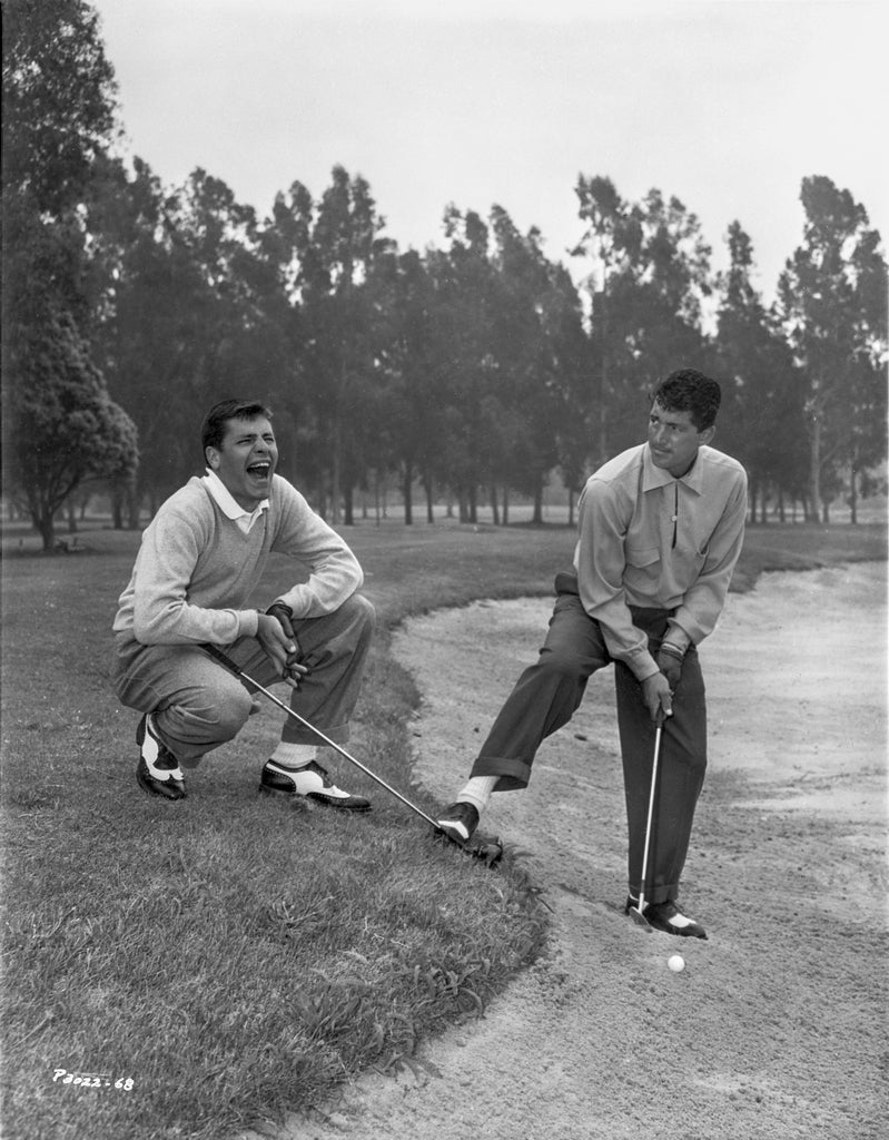 Unknown Black and White Photograph - Martin and Lewis Golfing Fine Art Print