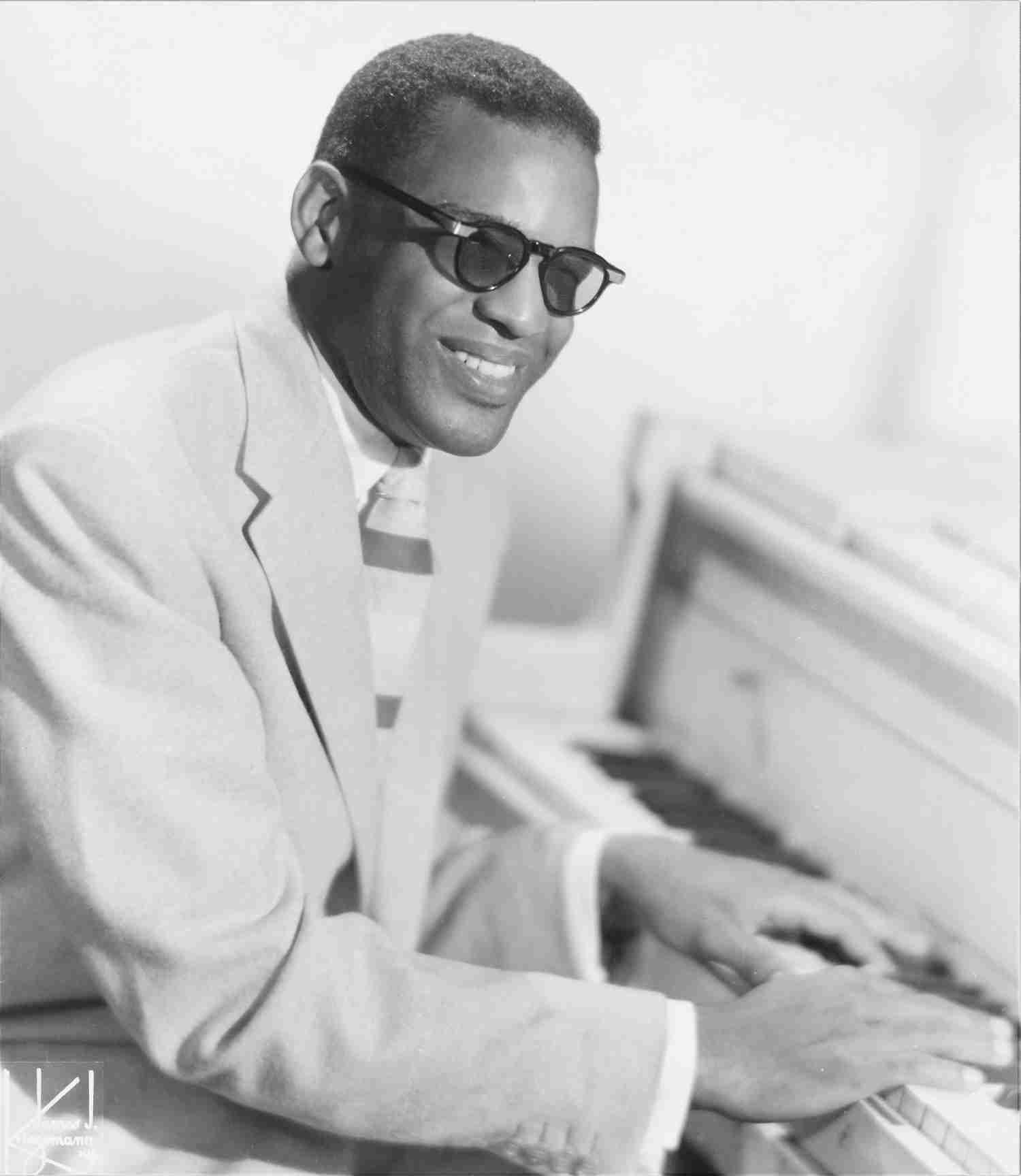 Unknown Black and White Photograph - Ray Charles at the Piano Fine Art Print