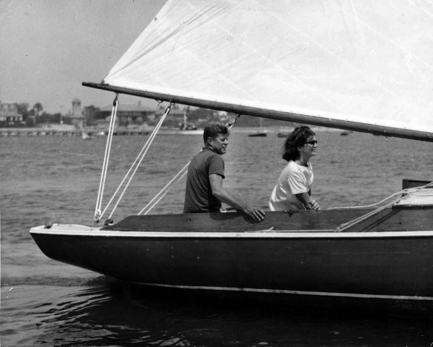 Unknown Black and White Photograph - John F. Kennedy Sailing Fine Art Print