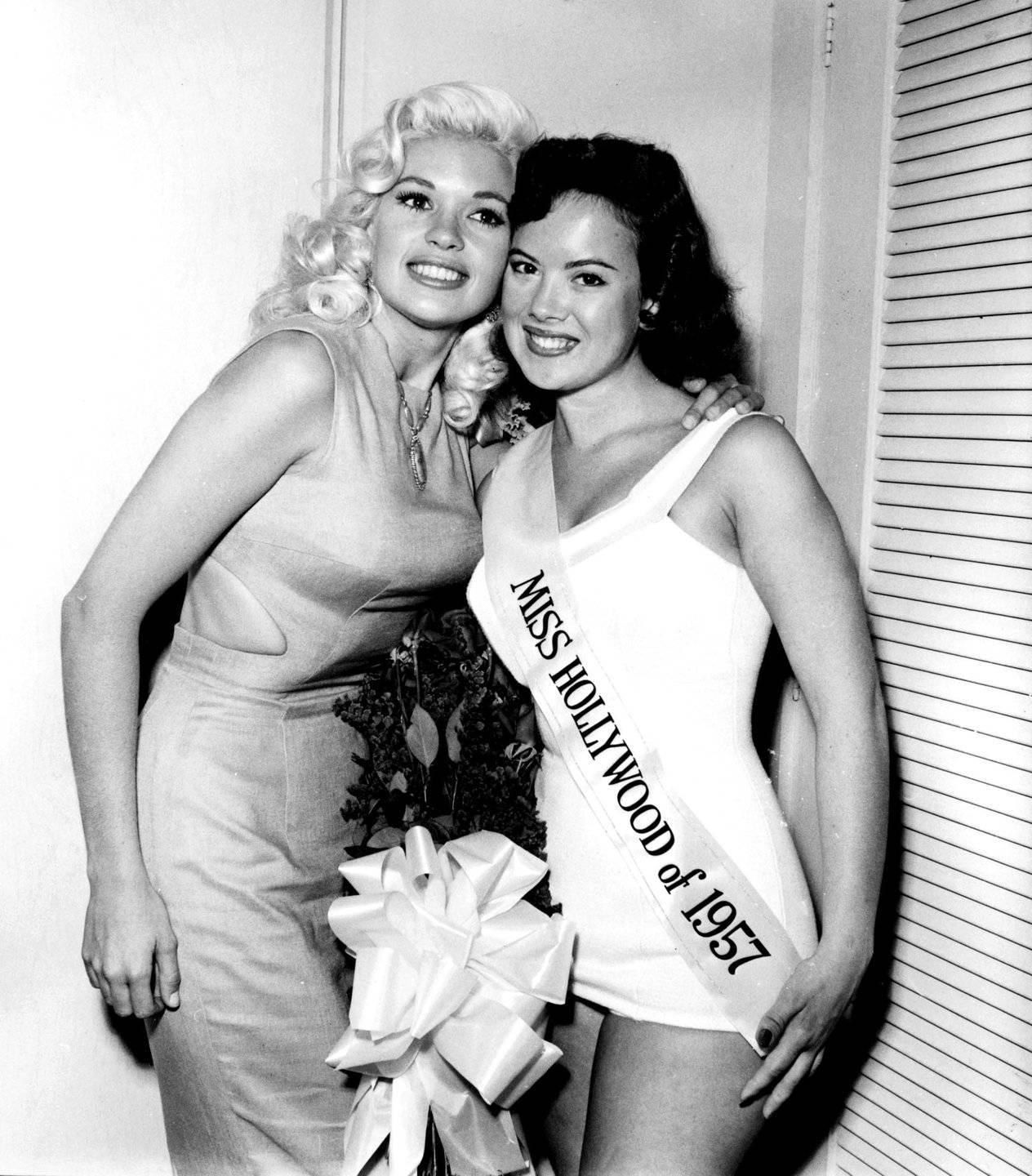 Larry Barbier Black and White Photograph - Jayne Mansfield With Miss Hollywood Fine Art Print