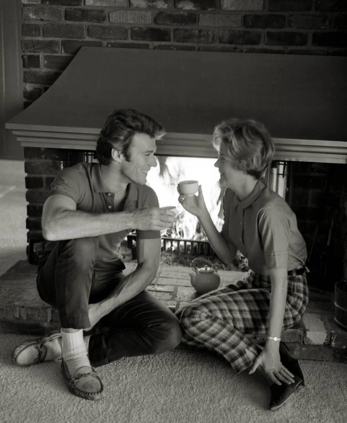 Larry Barbier Portrait Photograph - A Young Clint Eastwood With Wife Maggie Johnson Fine Art Print