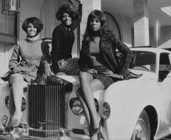 The Supremes Seated on Classic Car Fine Art Print