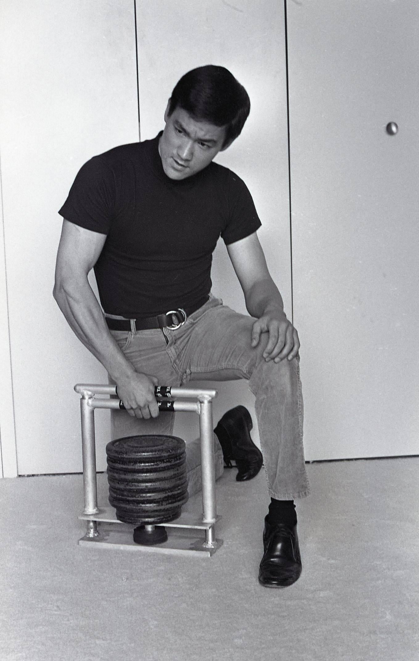 Unknown Black and White Photograph - Bruce Lee Working Out Fine Art Print