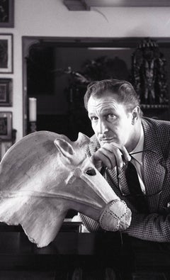 Vincent Price Portrait with Equine Bust Fine Art Print