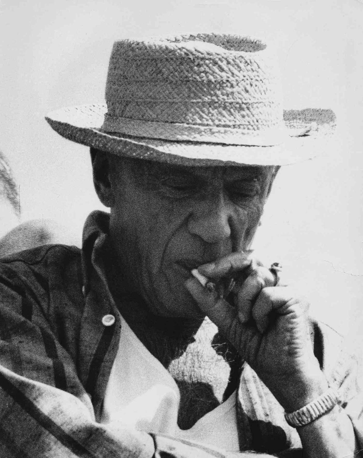 Unknown Portrait Photograph - Pablo Picasso Smoking Fine Art Print