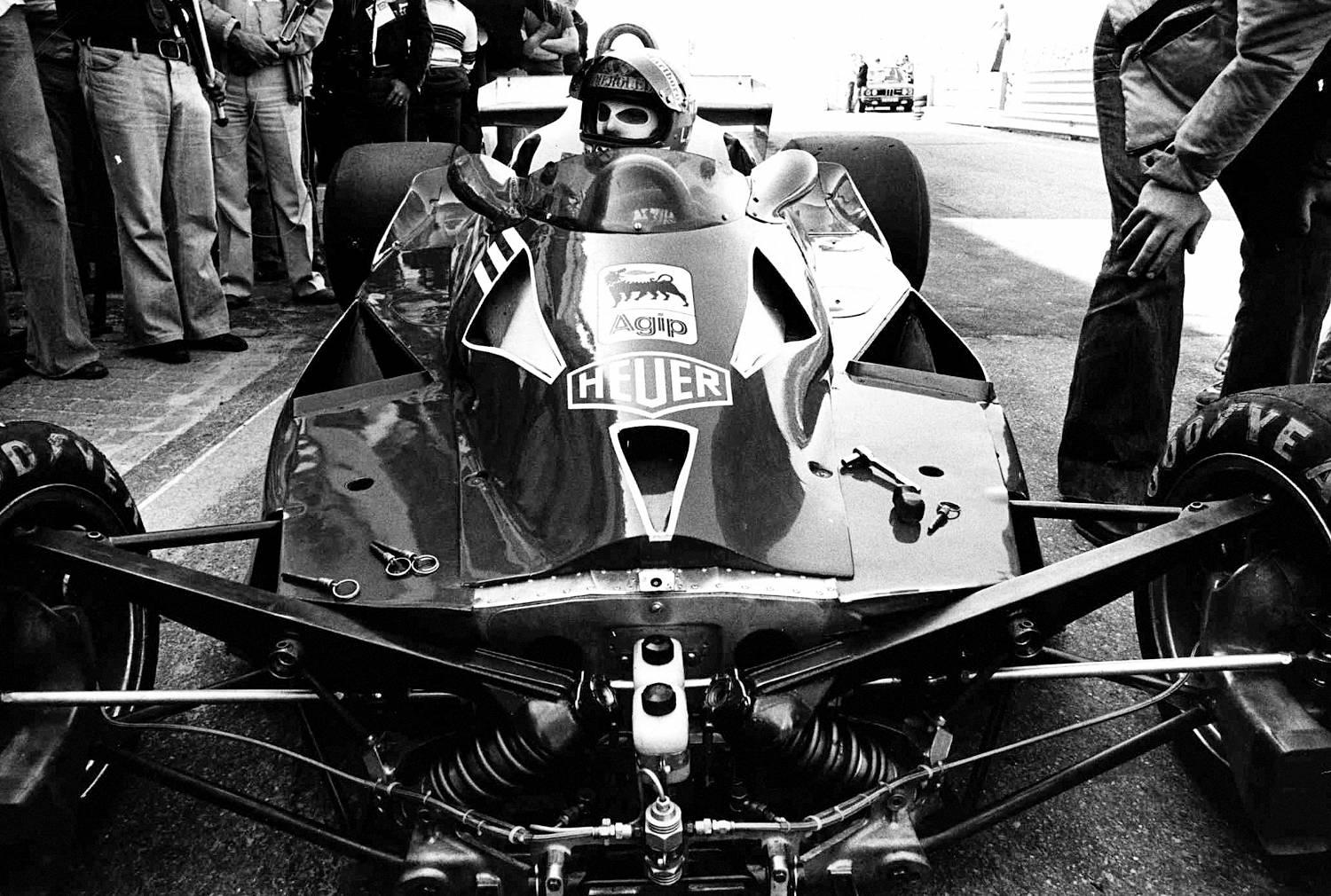 Unknown Black and White Photograph - Niki Laudia F1 Champion Ferrari Formula One Grand Prix Fine Art Print