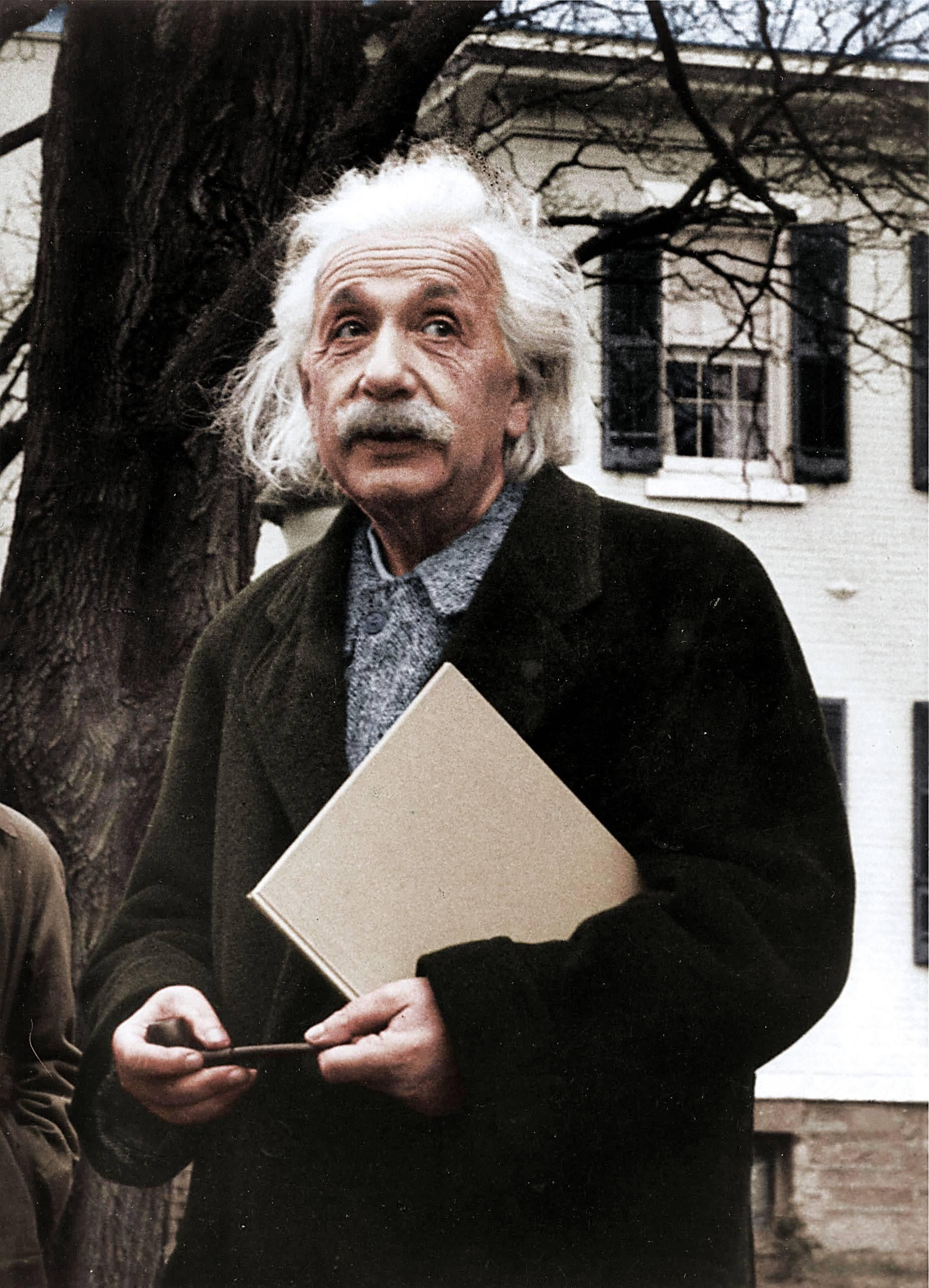 Paula Wright Color Photograph - Einstein Looking Up - Colorized Fine Art Print