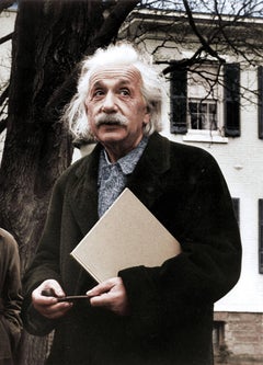 Einstein Looking Up - Colorized Fine Art Print