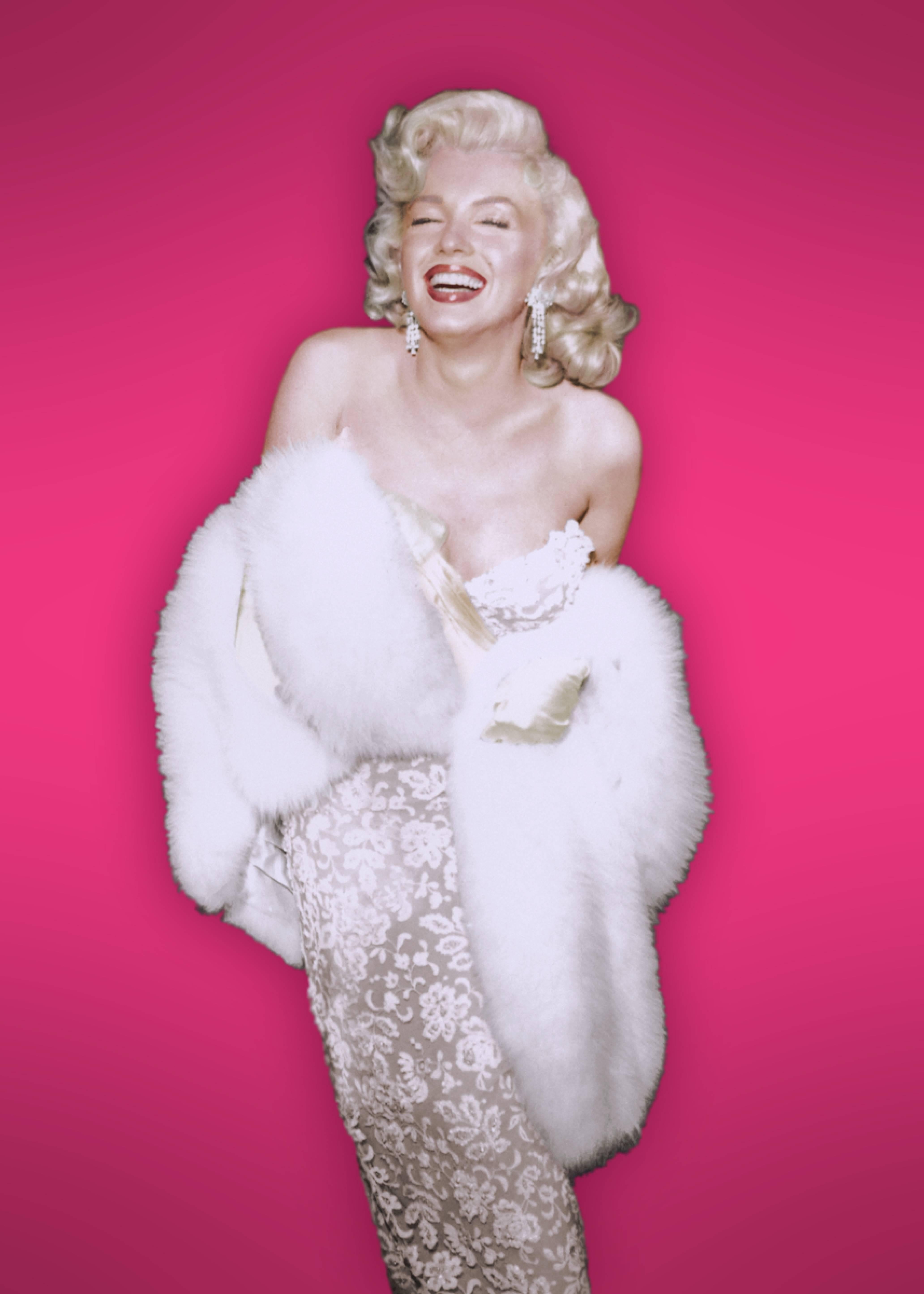 Frank Worth Color Photograph - Marilyn Monroe Smiling With Hot Pink Background Fine Art Print