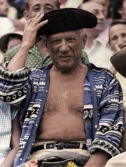 Pablo Picasso at the Bullfights, Colorized Fine Art Print