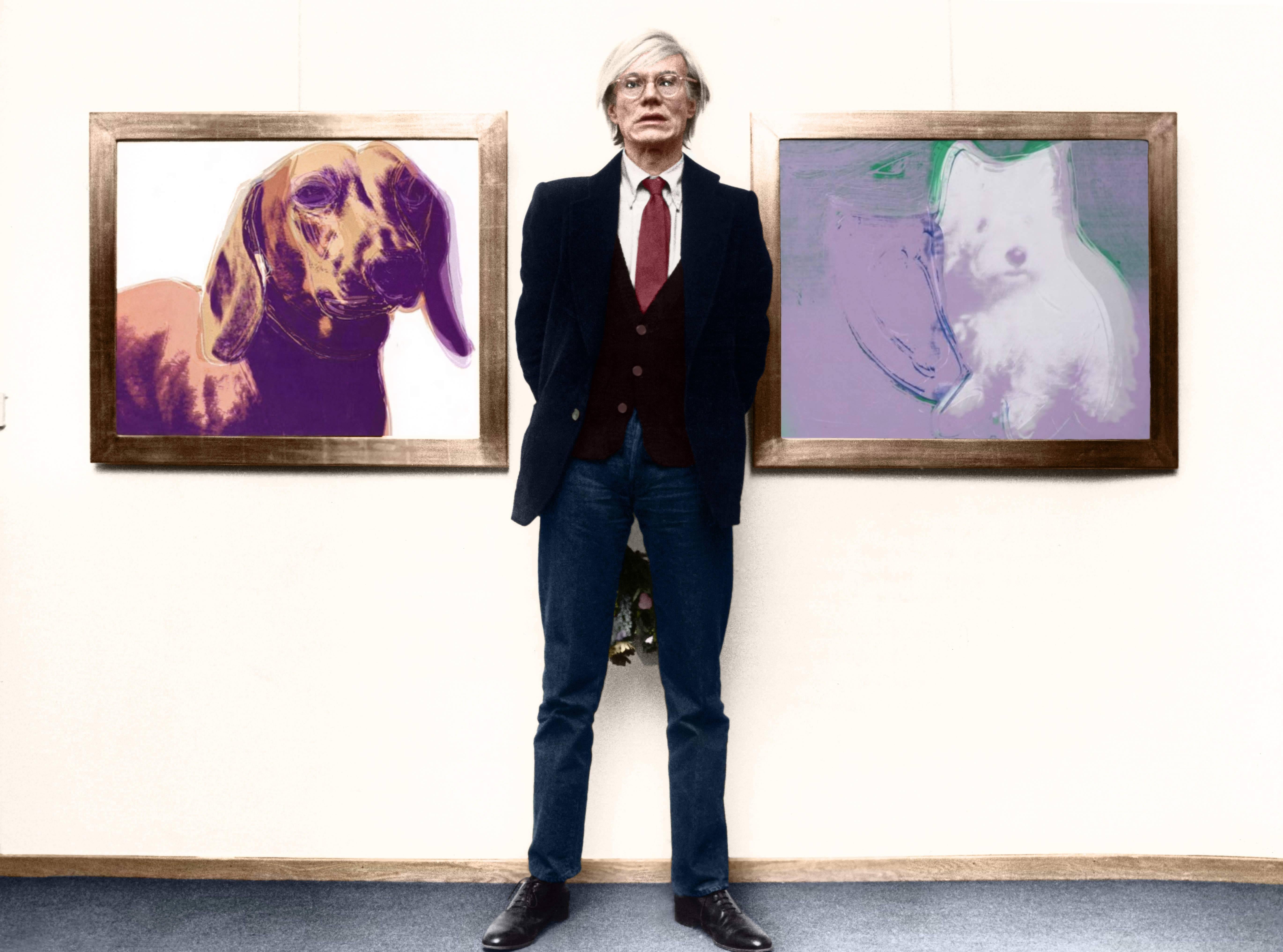 Unknown Color Photograph - Andy Warhol at an Exhibition, Colorized Fine Art Print