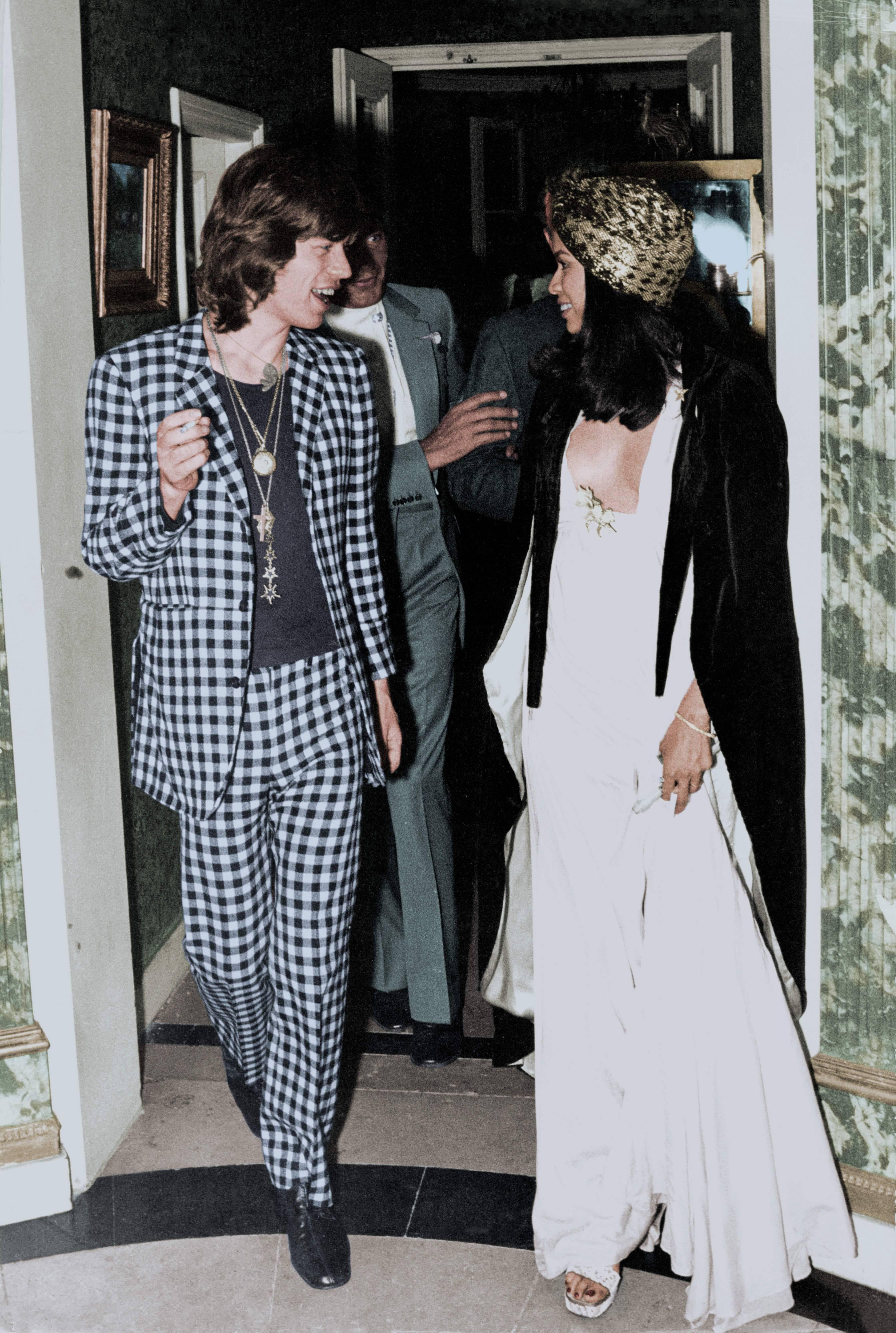 Unknown Portrait Photograph - Mick Jagger and Bianca Hand Colorized Fine Art Print