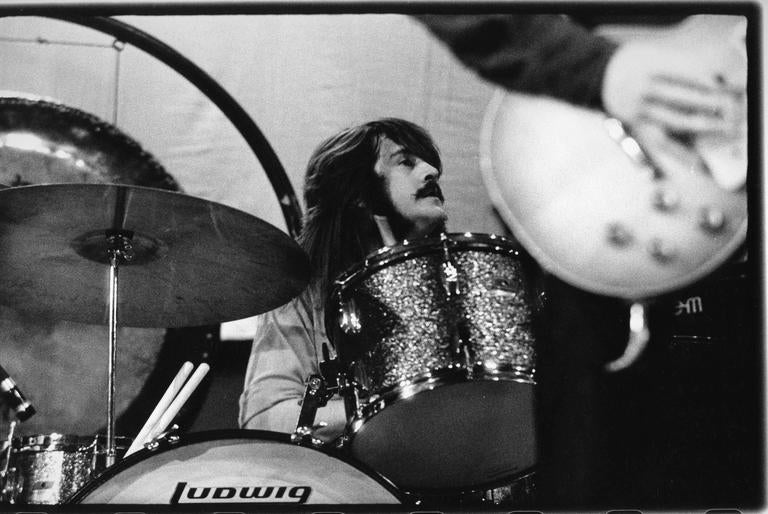 Unknown Vintage Oversized Original Photograph of Led Zeppelin Drummer