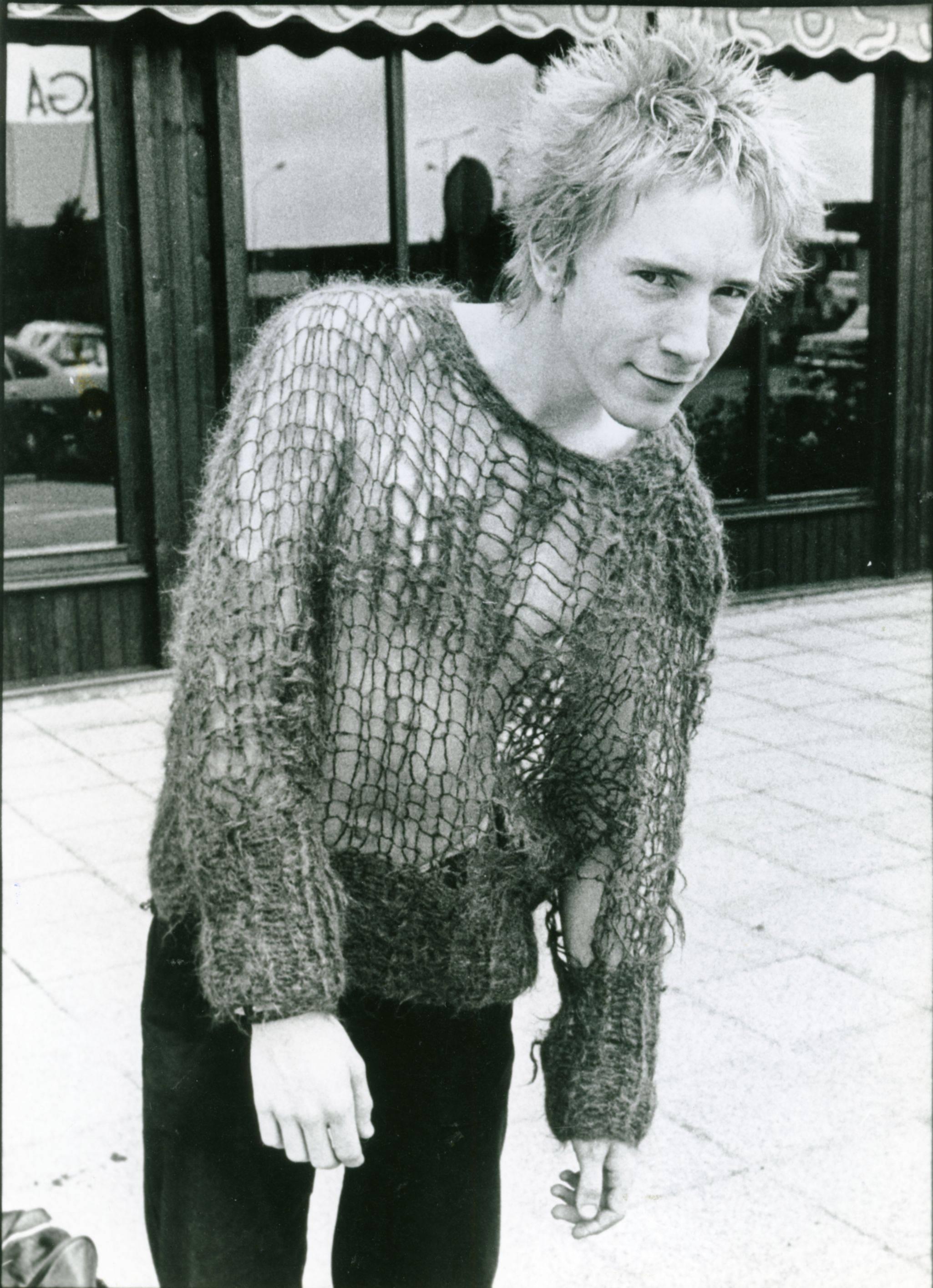 Unknown Black and White Photograph - Johnny Rotten of The Sex Pistols Candid Vintage Original Photograph
