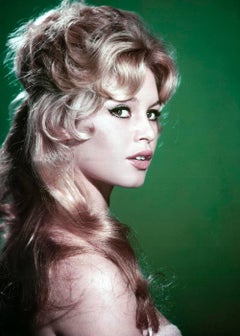 Brigitte Bardot on Green Fine Art Print