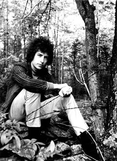 Vintage Young Bob Dylan in the Woods Fine Art Print