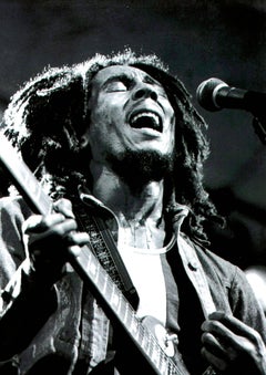 Vintage Bob Marley Singing Into Microphone Fine Art Print