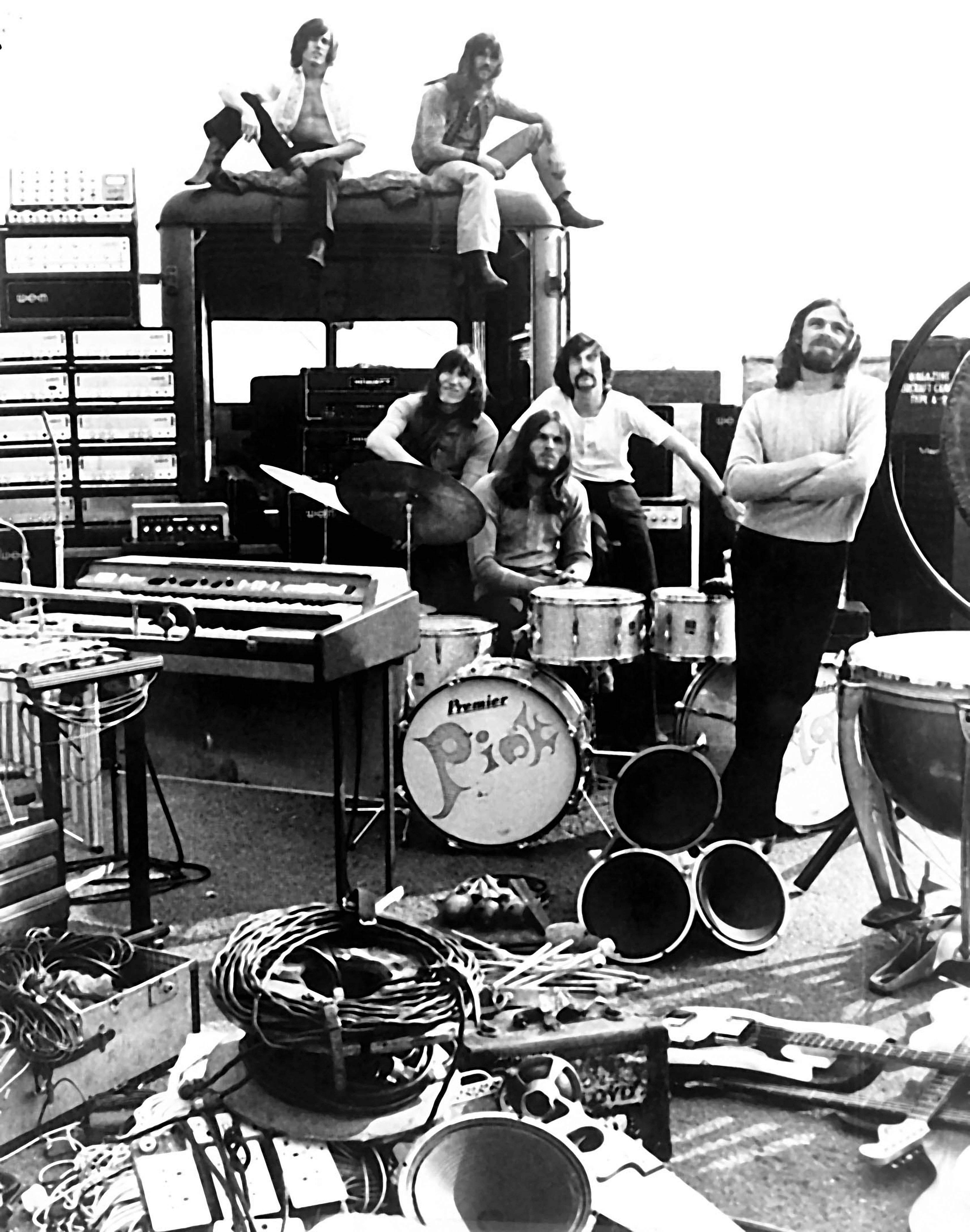 Unknown Black and White Photograph - Pink Floyd Setting Up Fine Art Print