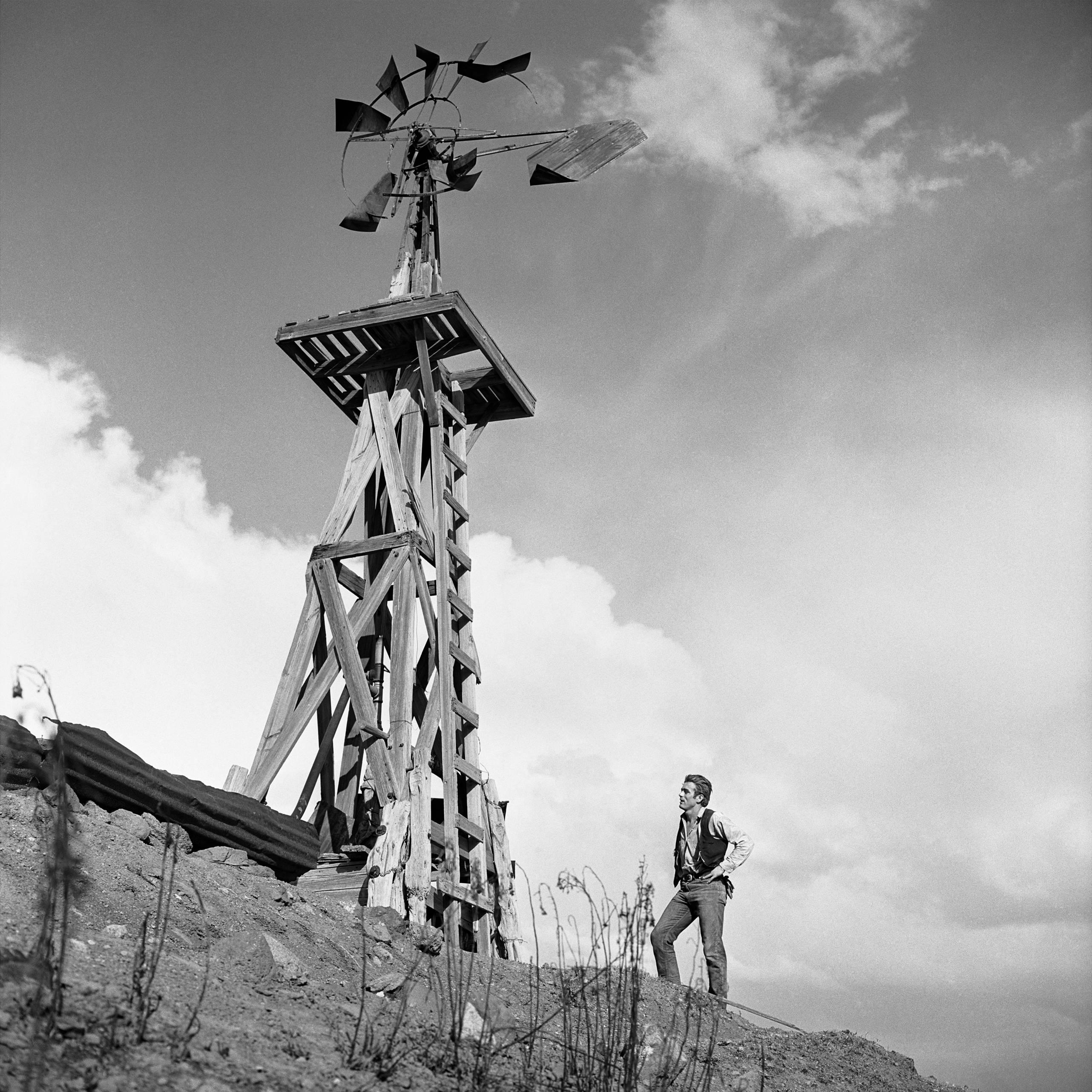 Frank Worth Portrait Photograph - James Dean with Windmill Fine Art Print