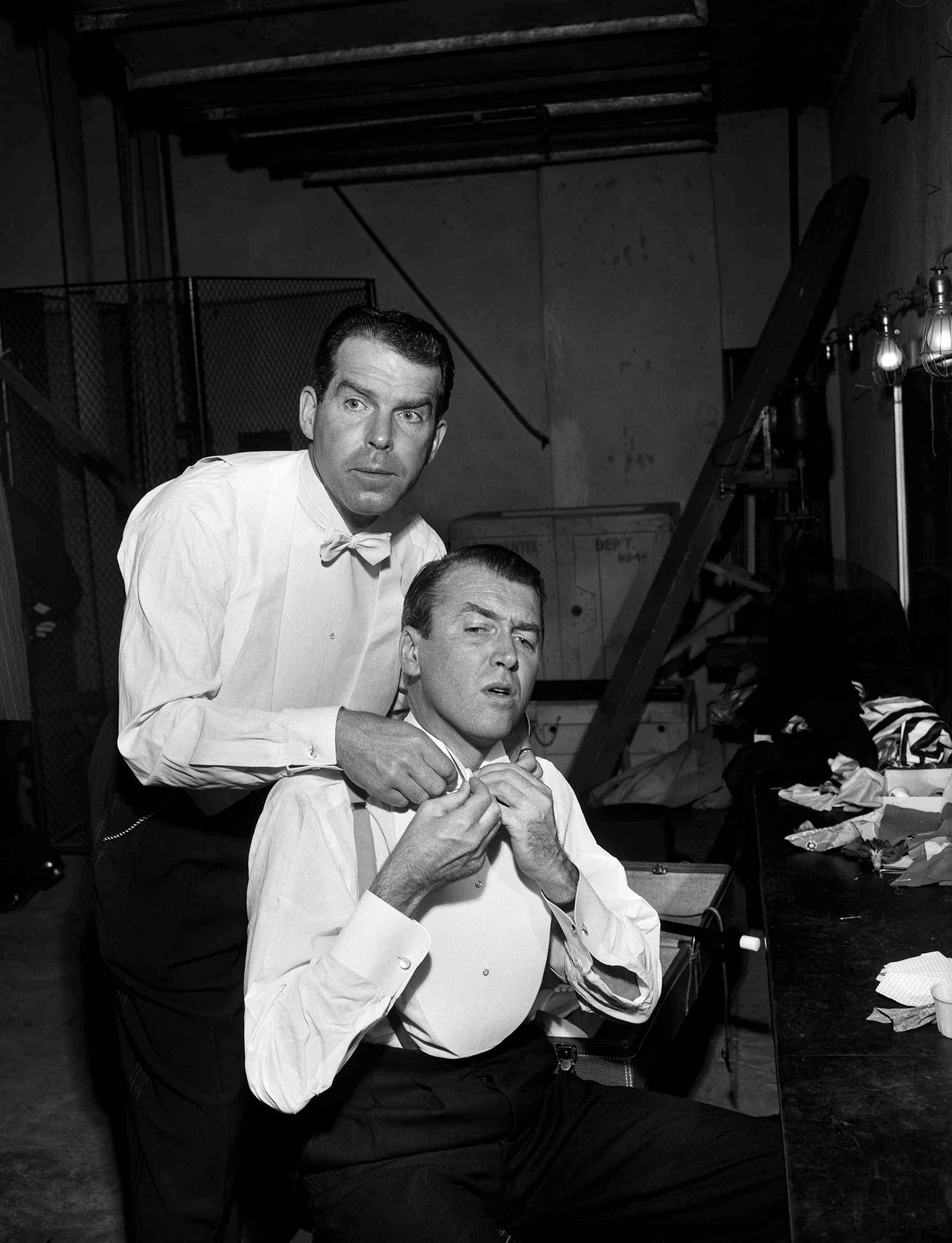 Frank Worth Portrait Photograph - Fred McMurray and Jimmy Stewart Fine Art Print