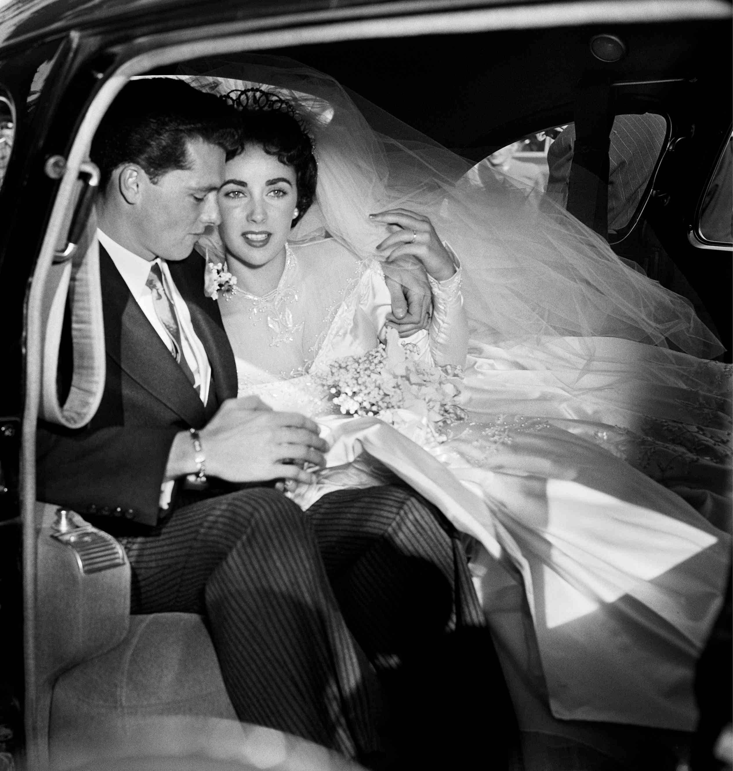 Frank Worth Portrait Photograph - Elizabeth Taylor and Conrad Hilton on Their Wedding Day Fine Art Print