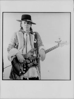 Stevie Ray Vaughan With Guitar Vintage Original Photograph