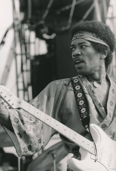 Jimi Hendrix Iconic Portrait on Stage Fine Art Print