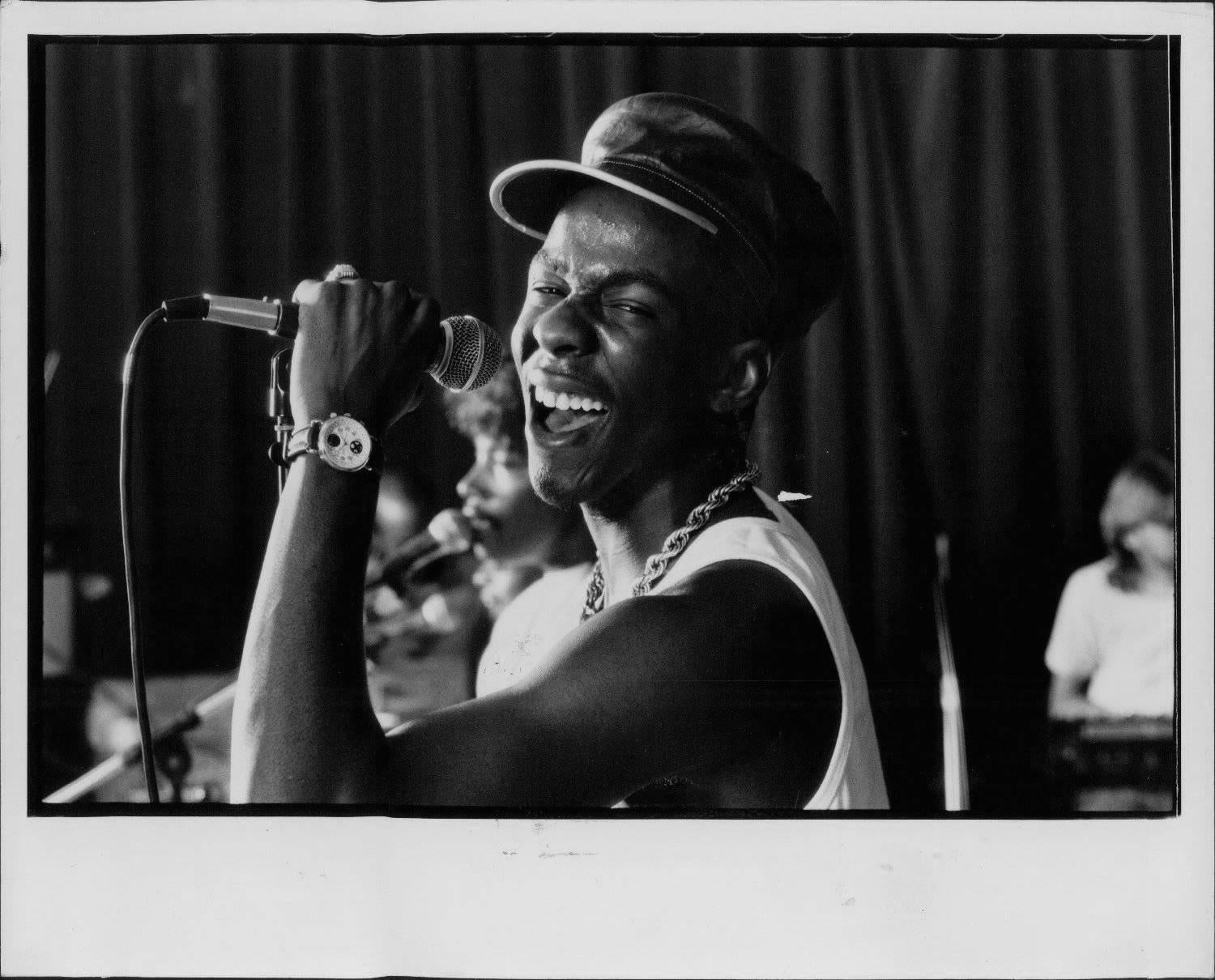 Neal Preston Portrait Photograph - Bobby Brown Singing Vintage Original Photograph