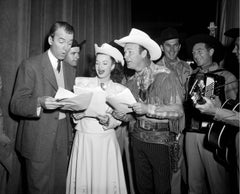 Vintage Jimmy Stewart, Dale Evans, and Roy Rogers Singing Fine Art Print