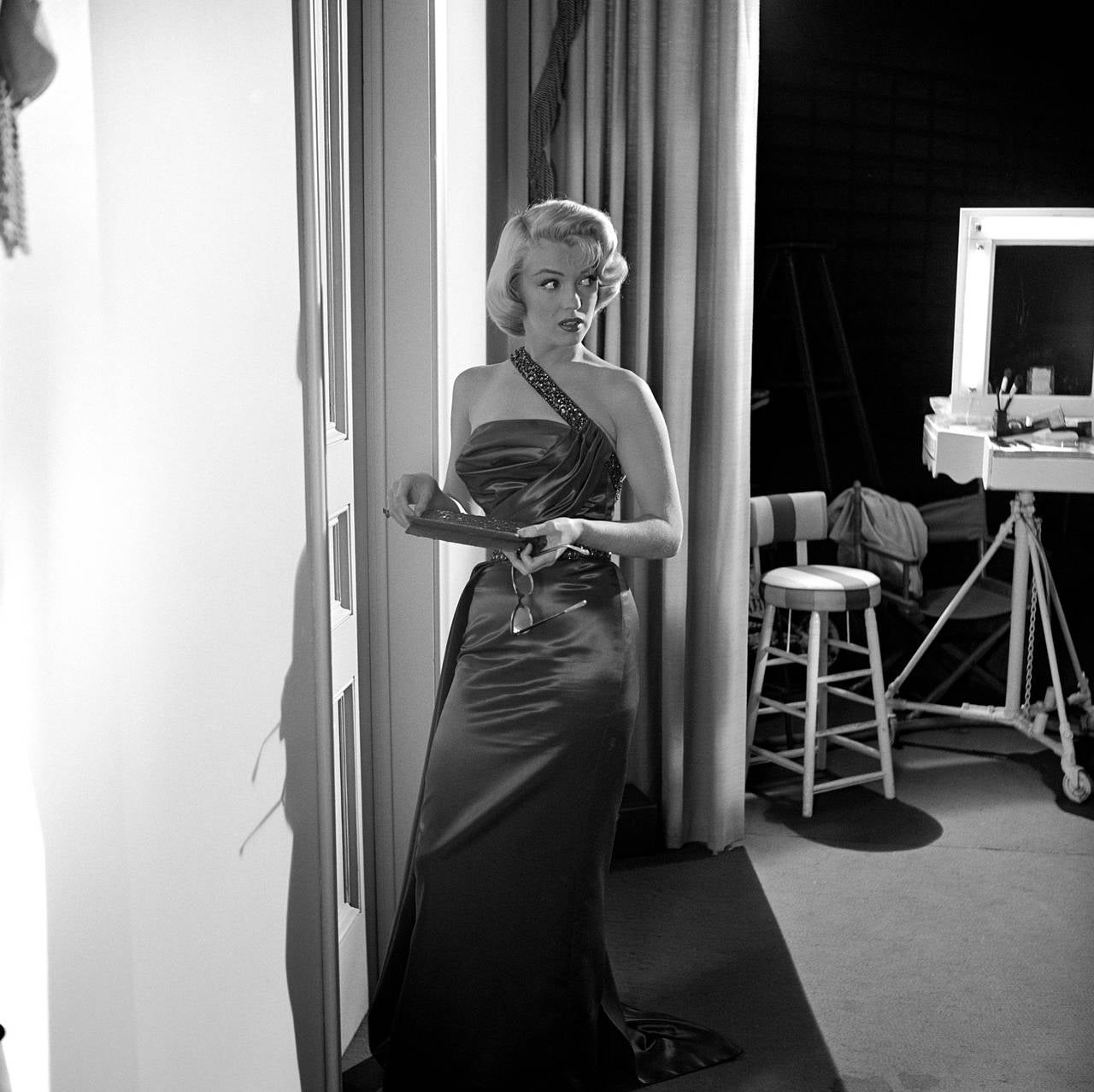Frank Worth Black and White Photograph - Marilyn Monroe on the Set of "How to Marry a Millionaire" Fine Art Print