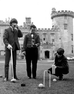 Vintage George Harrison and John Lennon Playing Croquet Fine Art Print