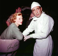 Retro Humphrey Bogart and June Allyson on Set of "Battle Circus" Fine Art Print