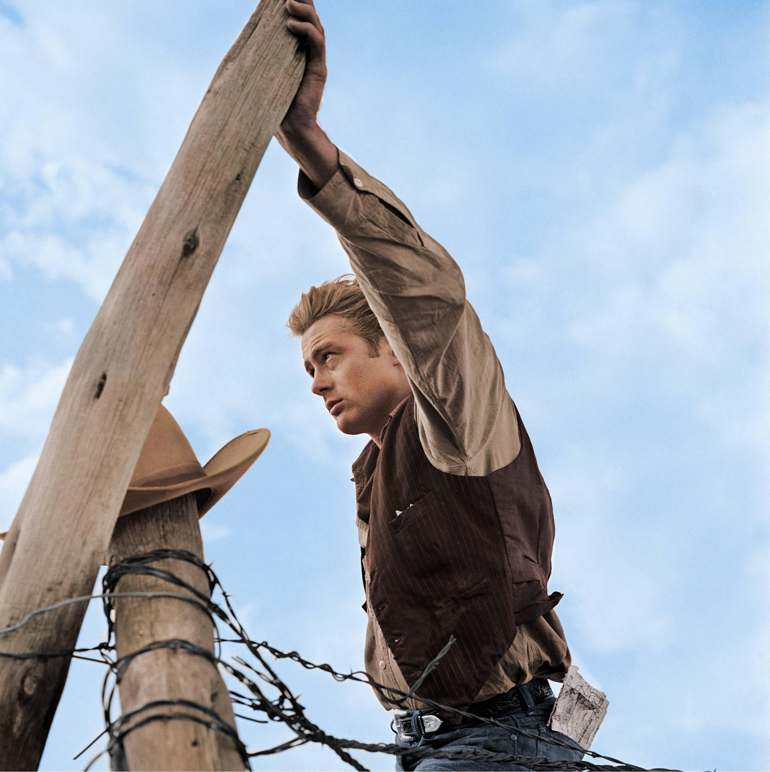 Frank Worth Color Photograph - James Dean With Hand on Fence - Colorized Fine Art Print