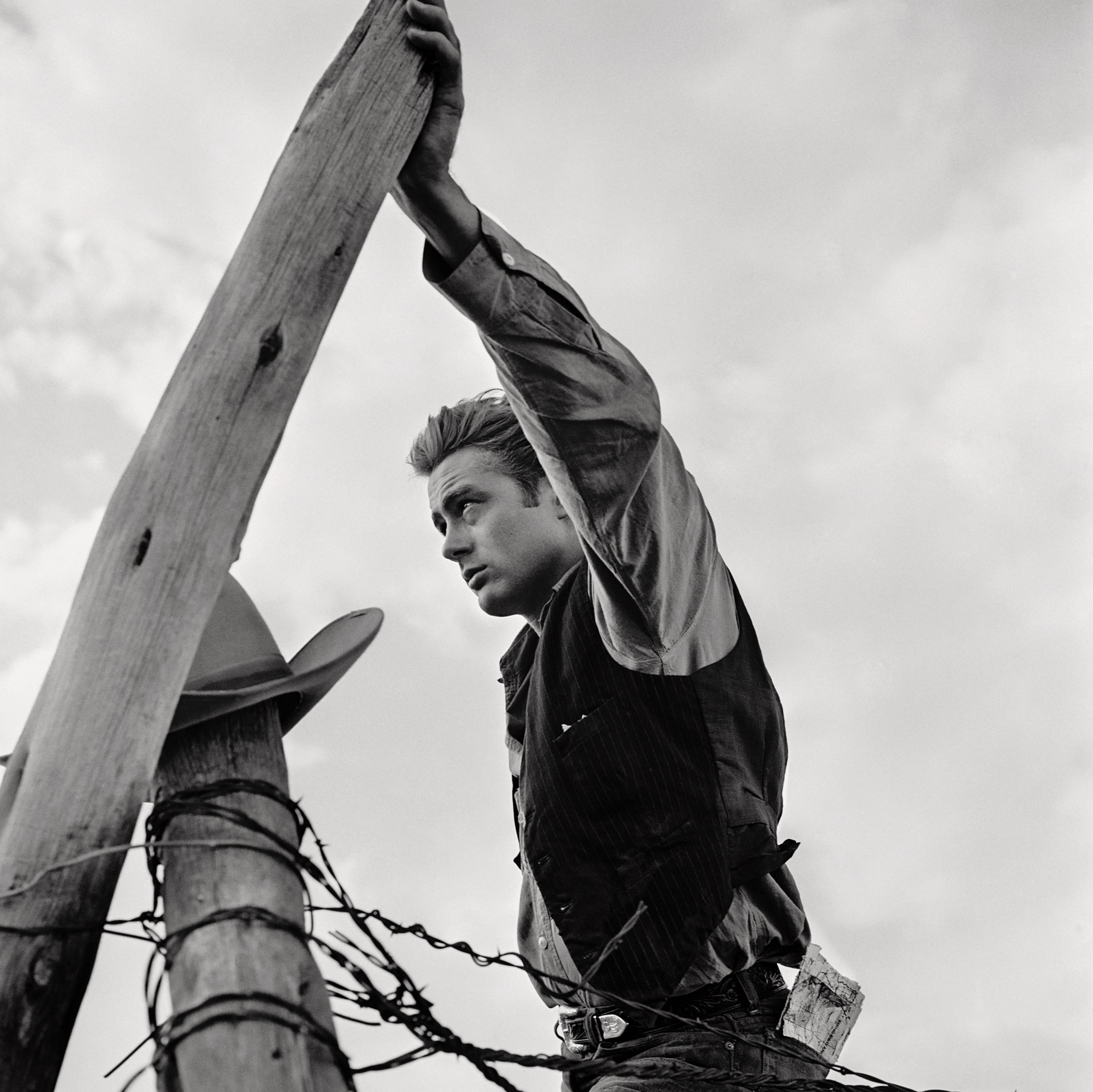 Frank Worth Black and White Photograph - James Dean With Hand on Fence Fine Art Print