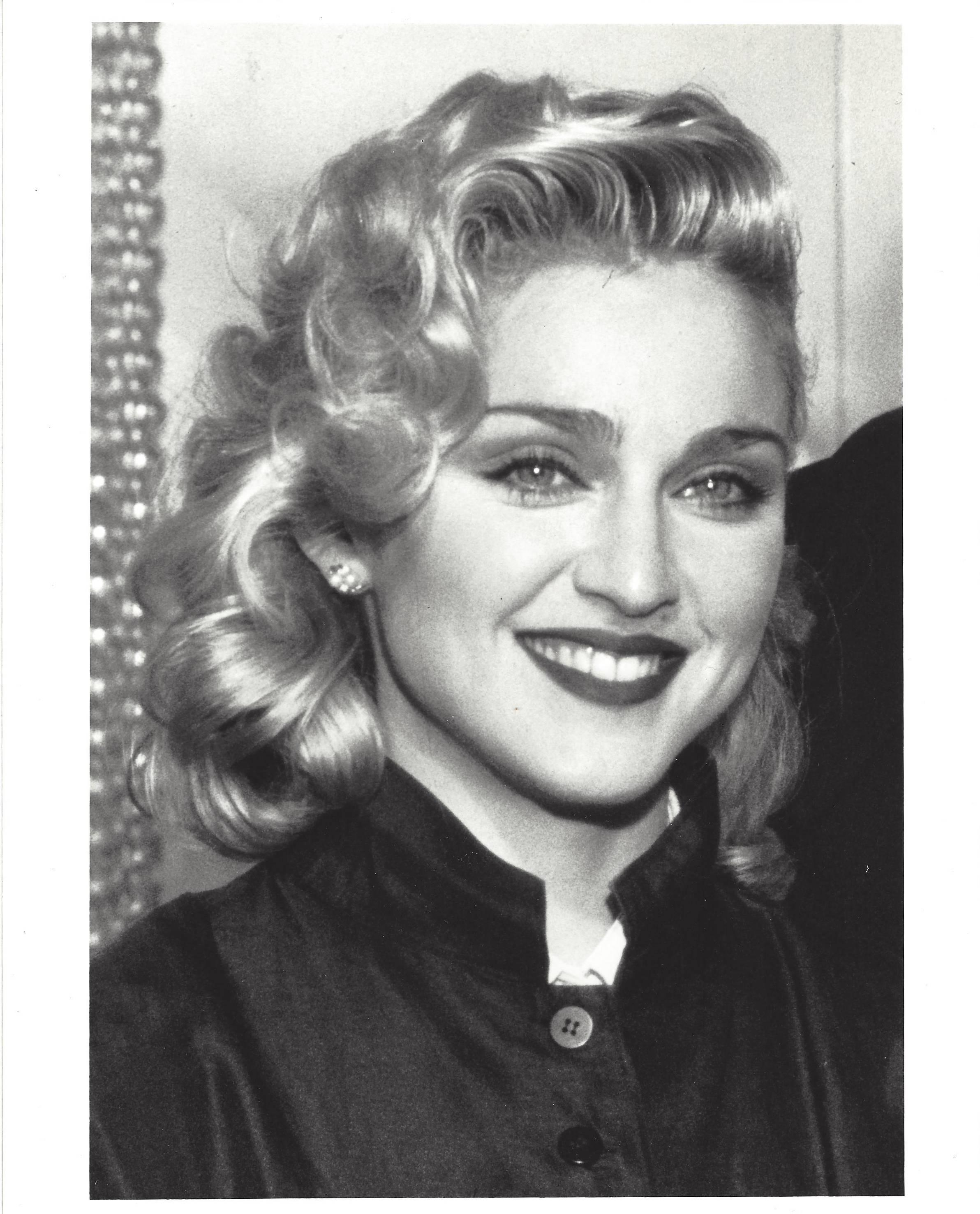 Adrian Boot Black and White Photograph - Madonna Head and Shoulders Portrait Vintage Original Photograph