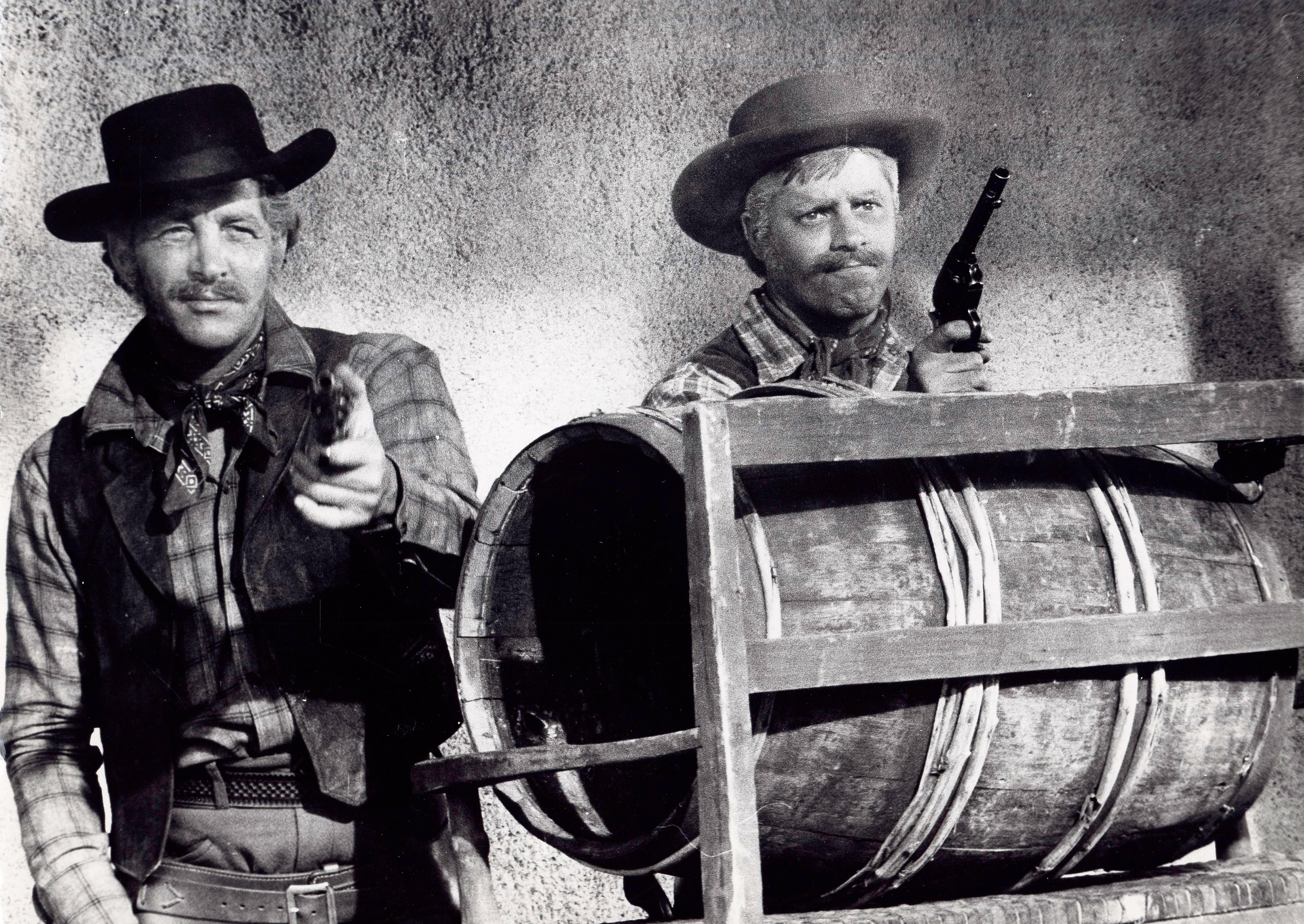 Larry Barbier Black and White Photograph - Martin and Lewis as Cowboys in "Pardners" Fie Art Print