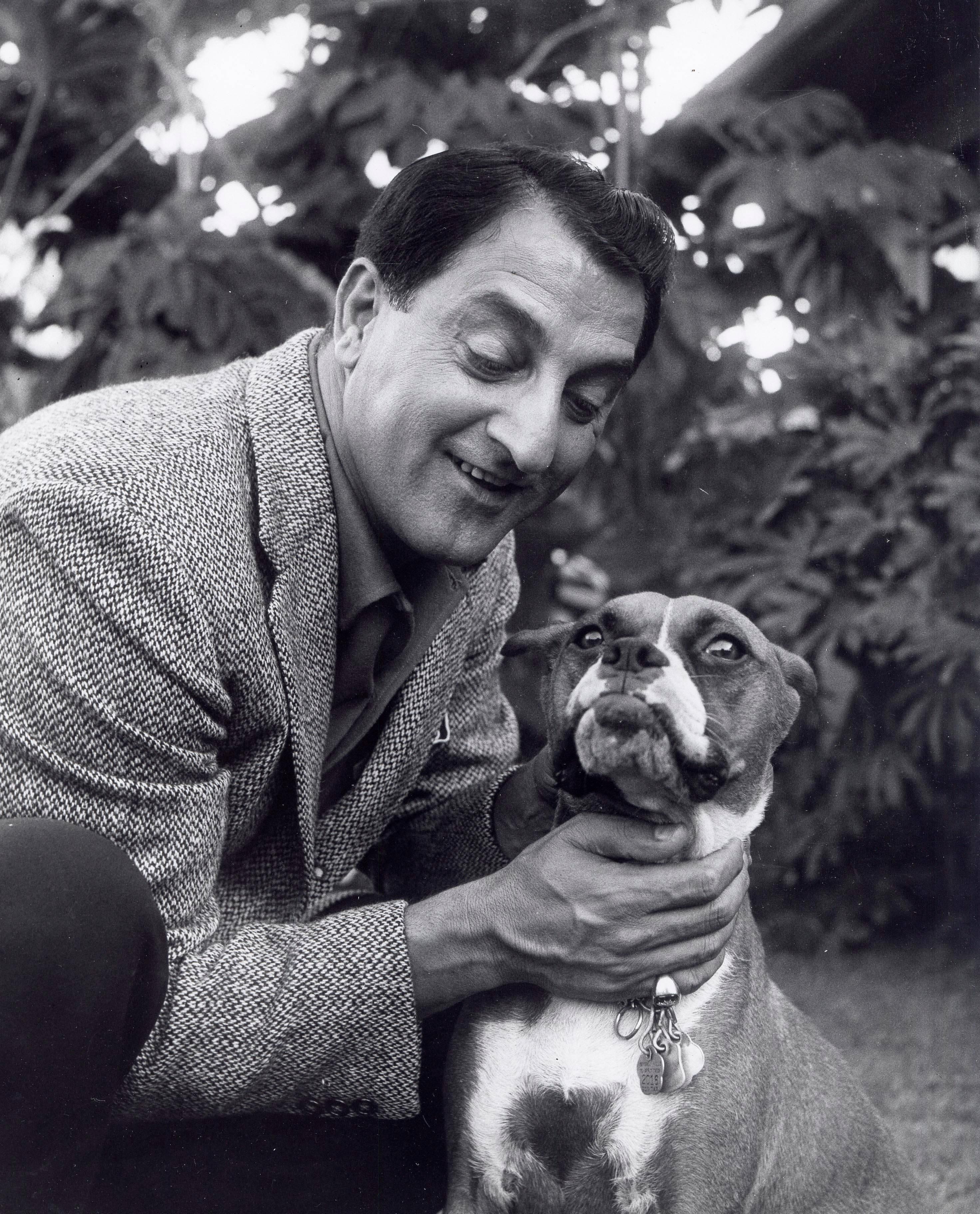 Larry Barbier Portrait Photograph - Danny Thomas and Dog Fine Art Print