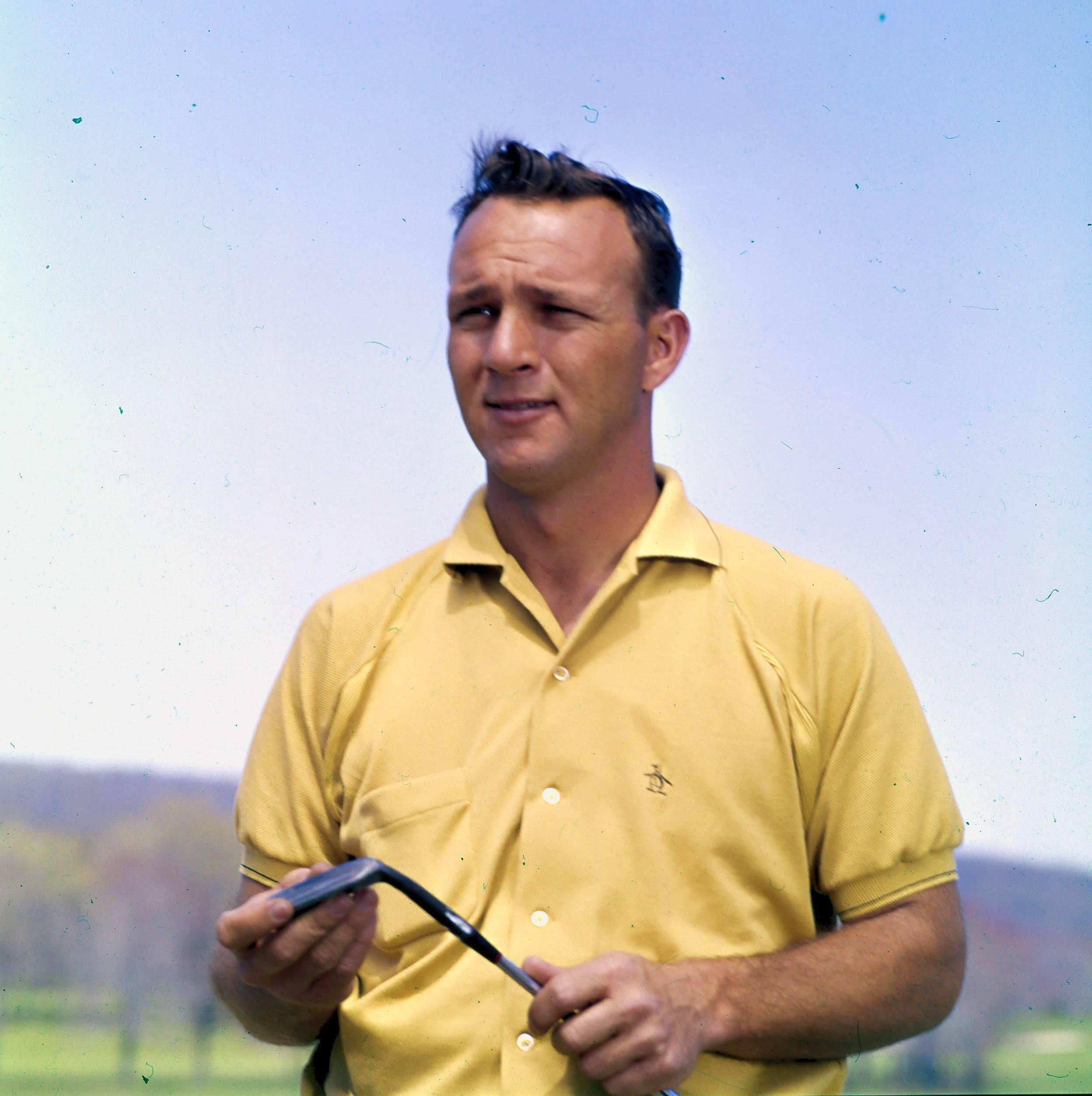 Unknown Color Photograph - Arnold Palmer with Club Fine Art Print