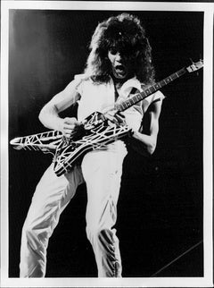 Eddie Van Halen Shredding on Guitar Vintage Original Photograph