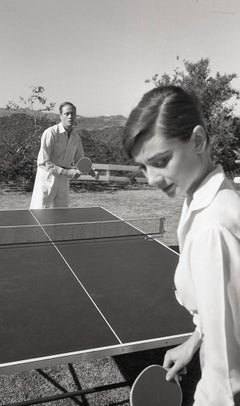 Vintage Audrey Hepburn Playing Table Tennis Fine Art Print