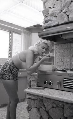 Jayne Mansfield Cooking at Home Fine Art Print