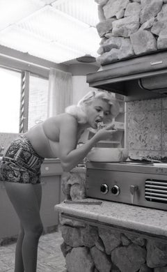 Vintage Jayne Mansfield Cooking at Home Fine Art Print