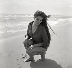 Claudia Cardinale on Beach Fine Art Print